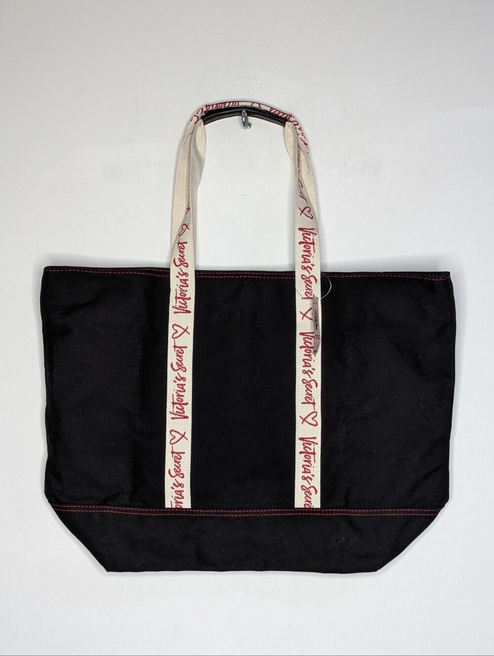 NWT Victoria's Secret Black Red White Zip Top Tote Bag
